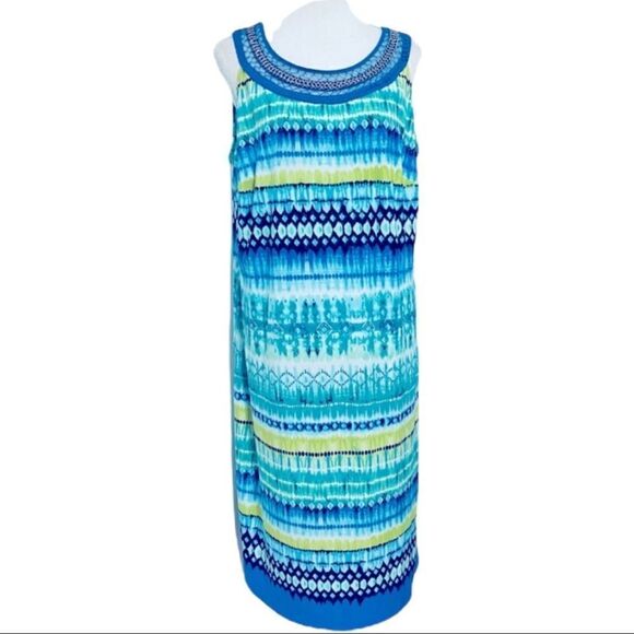 Catherines Chain/Mesh Crew Neck Shift Dress Sz 0X - Picture 1 of 9